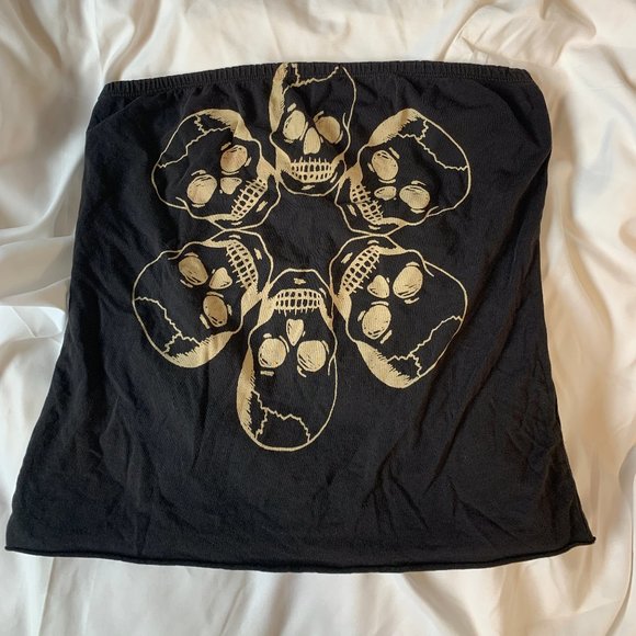 TRULY MADLY DEEPLY Skull Tube Top Size M - Picture 1 of 3